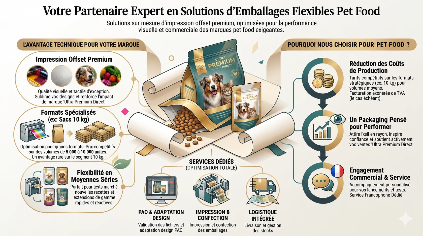 Solutions d'emballages flexibles Pet Food